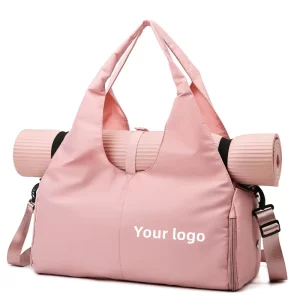 20 Pcs Custom Logo Gym Bags for Women Travel Tote Bag Training Dancer Sport Fitness Bags with Shoe Compartment Mat Holder