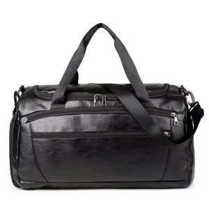 22″ PU Luggage Bag Hand Held Large Capacity Travel Bag Business Short Distance Trip Shoulder Bag for Men