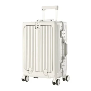 24 Inch Front Opening Suitcase Large Capacity Luggage Case Universal Wheels Password Lock Student Travel Durable