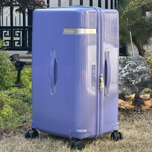 24 Inch Travel Case Luggage Vertical Striped Spinner Rolling Luggage Universal Wheels Unisex Large Capacity Travel Suitcase
