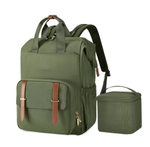 24L Diaper Bag Travel Mommy Backpack for Working Moms with Laptop Compartment