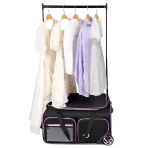 25 Inch Waterproof Dance Bag Clothing Rack Rolling Duffel Polyester Zipper Closure Nylon Portable Sport Outdoor Travel