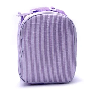 25pcs GA Warehouse Purple Seersucker Lunch Bag Insulated Seersucker Stripes Lunchbox Monogram Lunch Cooler Tote DOM106-344