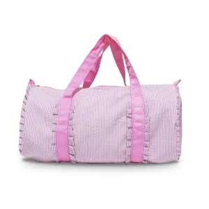 25pcs Lot GA Stock Pink Ruffle Seersucker Duffel Bag Girls Dancer Tote Weekender Bag Lightweight Travel Bag DOM106 2898