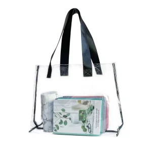 2PCS Bestsell Large Capacity PVC Waterproof Beach Tote Bag Fashionable Reusable Shopping Bag for Travel and Storage