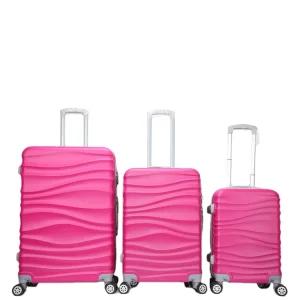 3 Piece PC+ABS Travel Luggage Set with Wheels Easy Maneuver Trolley Suitcase ABS Trolley Bags