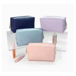 3 Size PU Cosmetic Makeup Bag for Women Sqauare Waterproof Toiletry Storage Makeup Pouch Bag