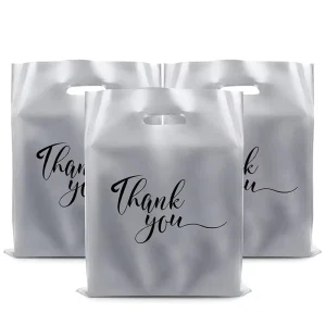 3 Sizes Merchandise Plastic Grocery Gift Retail Die Cut Shopping Bag for Goodie
