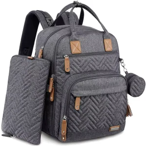 3 in 1 Water Resistant Polyester Diaper Bag Backpack Diaper Pouch for Baby Travel Boys Girls