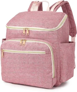 33L Waterproof Diaper Bag Mommy Backpack with Stroller Strap for Women