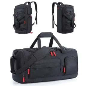 35L Anti Theft Gym Bag for Women and Men Sports Travel Duffel with Shoe Laptop Compartment Workout Overnight Work Bag Black