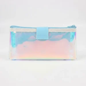 3D Raised Cartoon Character Pencil Case Holographic PVC Pen Pouch Kawaii Stationery Cosmetic Bag Transparent Cute Zipper