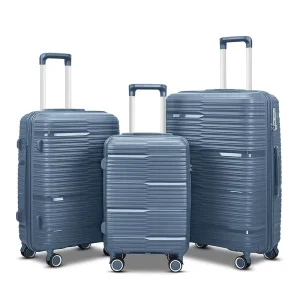 3pcs 20 24 28 Inch PP Suitcase Set Polypropylene Koffer with Spinner Caster 4 Wheels Traveling Trolley Bag