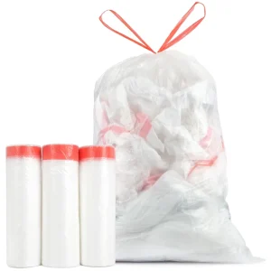 45 Count 13 Gallon Drawstring Trash Bags Small Plastic Garbage Bags Unscented Thick for Bathroom Trash Bags for Small Can
