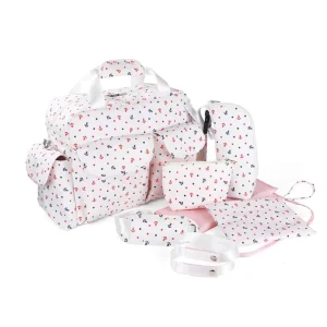 5 Sets Large Capacity Canvas Mummy Bag Baby Diaper Crossbody Handbag Portable Eco-friendly Nappy Baby Diaper Bag