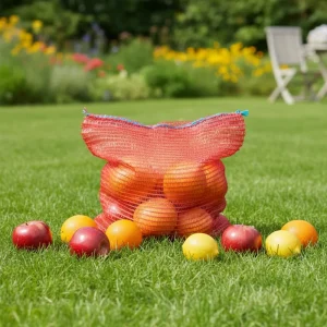 50*80cm HDPE Recyclable Agriculture Mesh Bag with Drawstring for Vegetable
