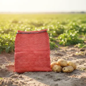 50*80cm HDPE Recyclable Agriculture Mesh Bag with Drawstring for Vegetable