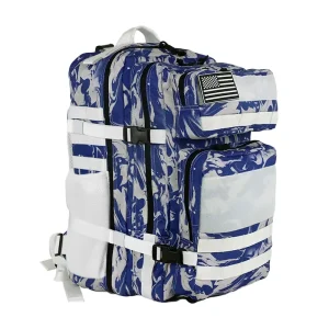 50L 900D Oxford Athletic Sports Backpack Outdoor Waterproof Gym Bag PVC Lining Characters Pattern External Frame