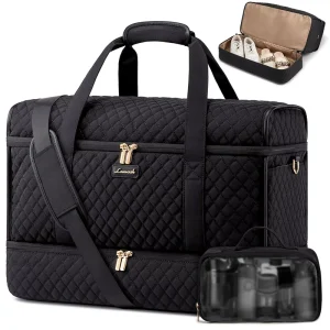 50L Large Travel Duffle Weekender Bag for Women With Shoe Compartment Overnight Hospital Handbags Carry On Yoga Gym Duffel Bag