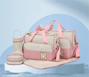 5pcs Baby Nappy Changing Multifunction Diaper Messenger Hospital Maternity Polyester Bag Set