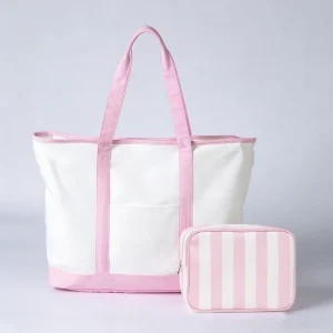 6 Colors Unisex Canvas Portable Zipper Closed Park Tote Large Travel Weekender Shoulder Bags Beach Bag Waterproof Tote Bag