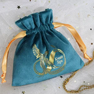 7*9Cm Mini Velvet Jewelry Pouch Custom Logo Printed Key Ring Necklace Earring Storage Velvet Jewelry Bag