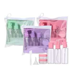 7pcs Cosmetic Travel Bottles Set for Toiletries SY760 Eco Friendly Hotel Personal Care Travel Plastic Bottle Kit SetSY760