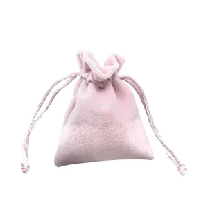 8*10Cm and 10*12Cm Red Wedding Jewelry Pouch Gift Pack Drawstring With Bead Velvet