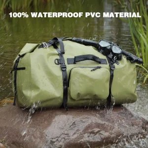 80L Durable Waterproof Duffel Bag Large Roll Top Dry Backpack Duffel Bags with Backpack Straps for Camping Motorcycle Boating