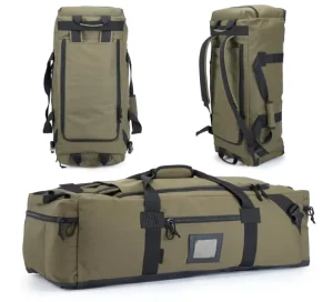86L Water Repellent Canvas Leather Large Duffel Bag Travel Gym Sports Hidden Straps Shoe Compartment Men Women’s Luggage