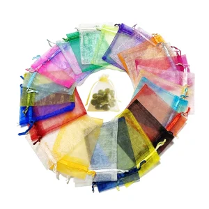 9×12 cm 25 Colors Drawstring Organza Bag 25 Jewelry Candy Packaging Promotional Package
