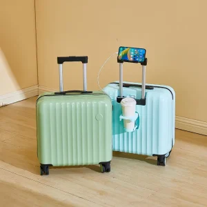ABS Aluminum Alloy Trolley Spinner Suitcase 360 Degree Wheels Multifunction Business Carry On Luggage