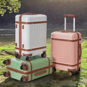 ABS Trolley Travel Suitcase Luggage Bag With 4 Spinner 360 Degree Wheels