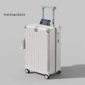 ABS+PC Electronic Texture Trolley Bag Shock Absorbing Silent Airplane Wheels Explosion Proof Zipper Suitcase