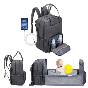 Advanced Multi-pocket Diaper Bag Backpack 600D 3 in 1 Multifunction Mommy Bag