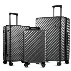All Expandable Hard Shell Luggage Sets 100% PC 3 Piece Suitcase Set 20% Bigger Spinner Wheels for Smooth Travel