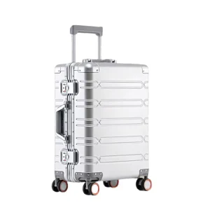 Aluminum Alloy Hard Shell Luggage 24 Inch Spinner Wheels Secure Password Lock Durable Travel Suitcase
