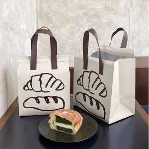 Aluminum Foil Insulated Waterproof Foldable Portable Food Delivery Cooler Lunch Bags