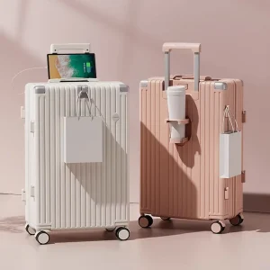 Aluminum Frame Luggage Sets 3 Piece 20 Inch Luggage Password Luggage Travel Organizer Bag Set