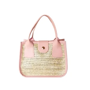 Amiqi Summer Fashion Straw Handbag Women Large Capacity Ladies Shoulder Bag Beach Crossbody Bags for Girls