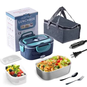 Amz 110V 24V 12V Stainless Steel Portable Electric Lunch Box Dual Use Electric Lunch Box For Cars And Families