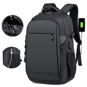 Anti theft Waterproof Laptop Backpack with USB Port 15.6 Inch Designer Leather Business Travel Bag Custom Backpack for Men