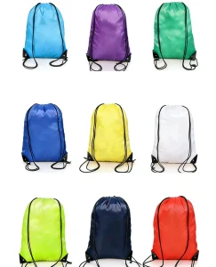 B1003 210T Double Shoulder Waterproof Drawstring Backpack Custom Made Portable Storage Shoe Bag Polyester Colorful Bundle Pocket