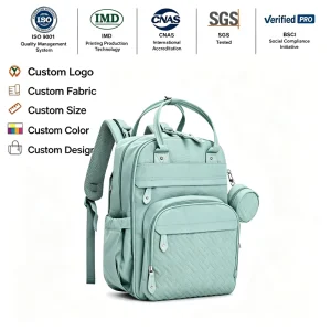 BSCI Custom Unisex Travel Multi Function Diaper Backpacks With Changing Pad Baby Essentials Tote Waterproof Mummy Bag Backpack