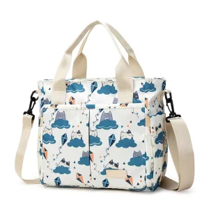 Baby Diaper Bag Printed Waterproof Nappy Zipper Handbag Stroller Carry Pack Travel Outdoor Wet Diaper Storage Bag Pocket