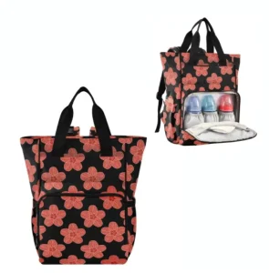 Baby Essentials Hawaiian Hau Flower Diaper Bag Backpack Large Capacity Custom Travel Backpack Mummy Maternity Diaper Tote
