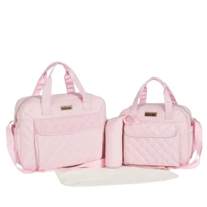 Baby Mummy Travel Tote Bag Polyester Multi Functional Diaper Bag with Zip Top Closure for Mom and Baby