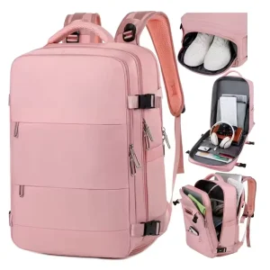 Bag With Luggage Strap High Quality Certification With Non-Stink Shoes Compartment Laptop Backpack