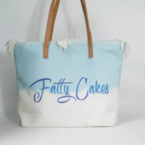 Beach Travel Tote Bags Gradient Cotton Canvas Large Capacity Shoulder Handbag Summer Zipper Tote Bag