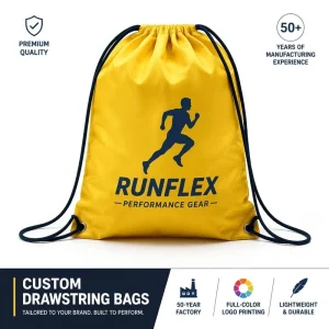 Bio LDPE HDPE Disposable Drawstring Marathon Backpack Sack Duffel Sports Bag